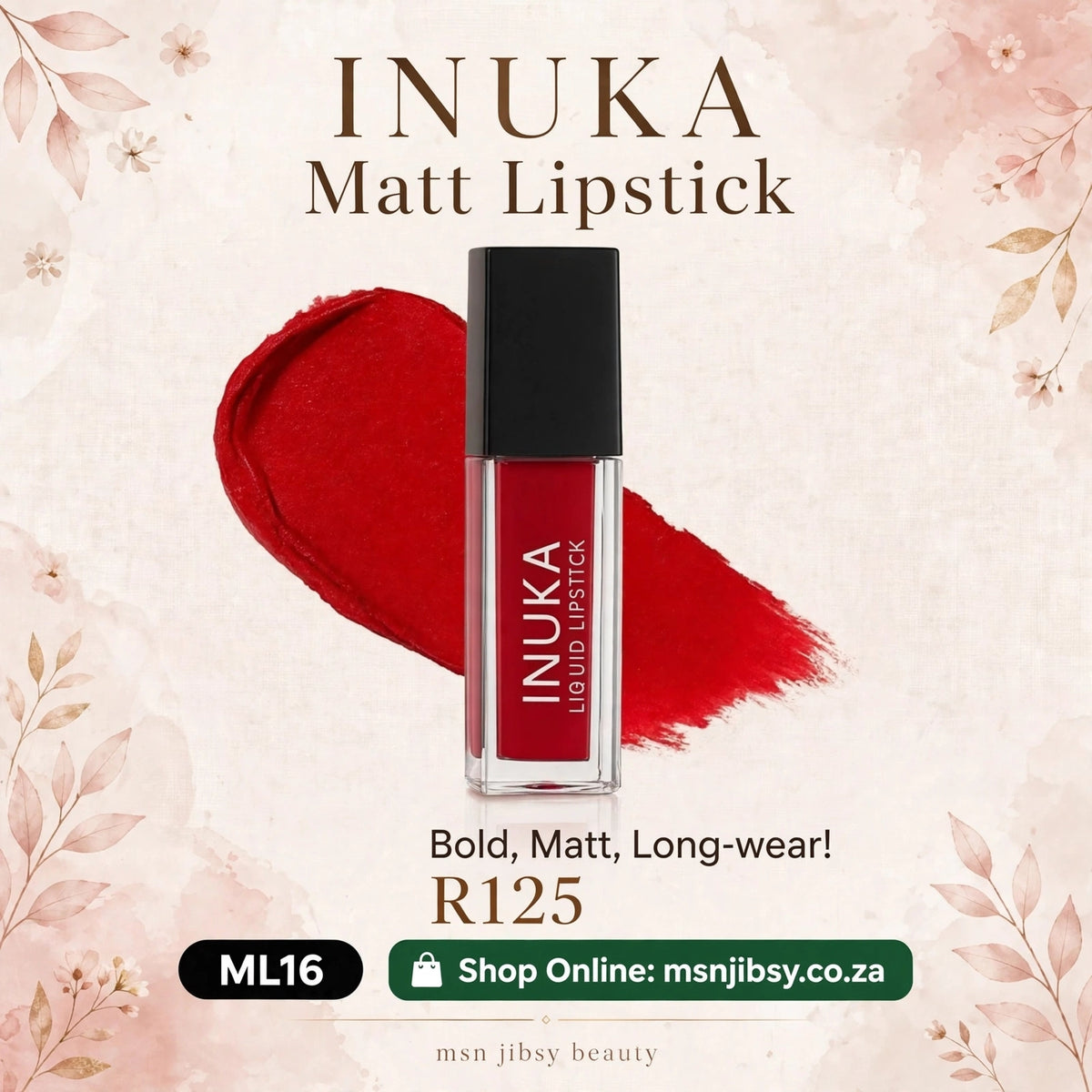 Inuka ML16 Matt Red Lipstick